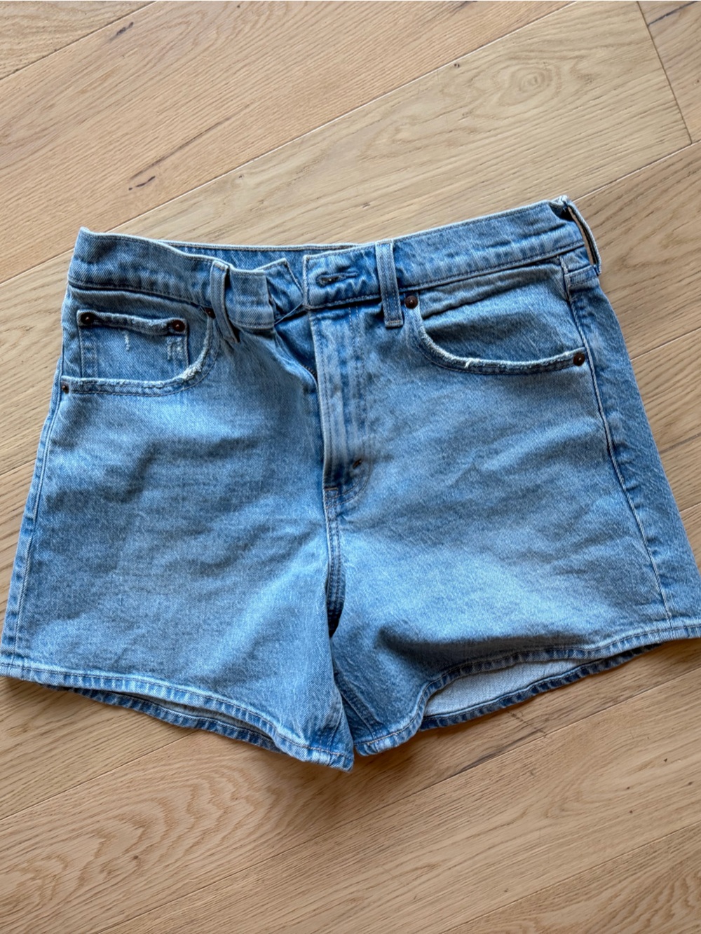 Abercrombie & Fitch Light Blue Denim Boyfriend Shorts